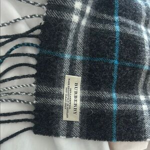 Burberry Black and Blue Plaid Scarf